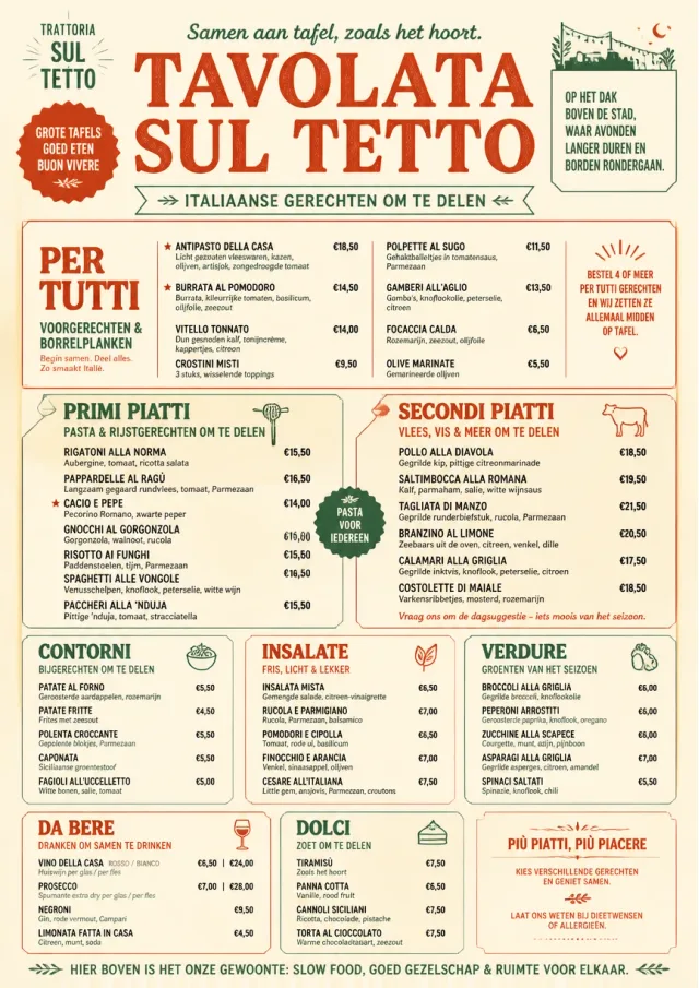Family Style Feast italian-menu menu template preview