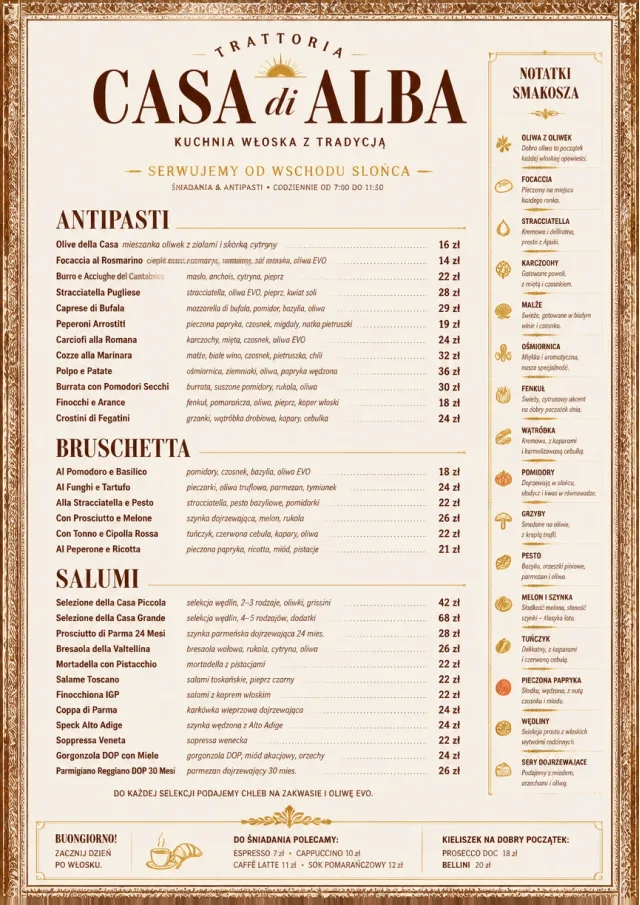 Heritage Tradition italian-menu menu template preview
