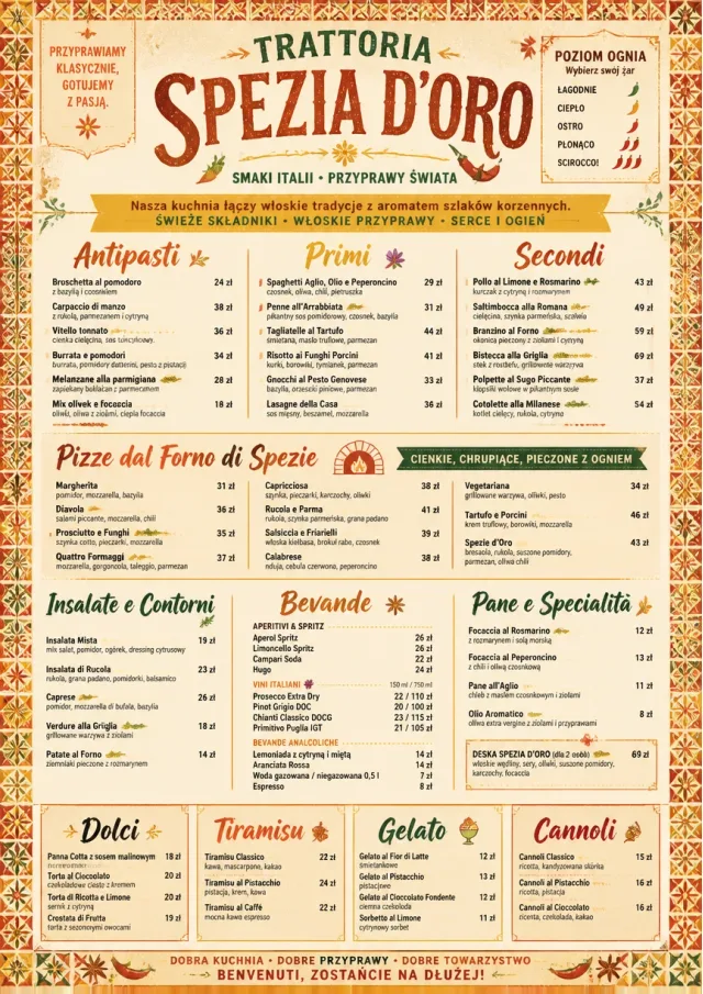 Spice Market Bold italian-menu menu template preview