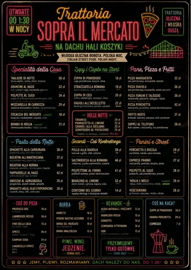 Night Market Neon italian-menu menu template preview