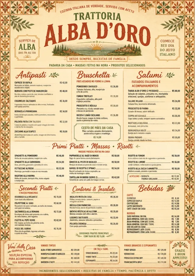 Heritage Tradition italian-menu menu template preview