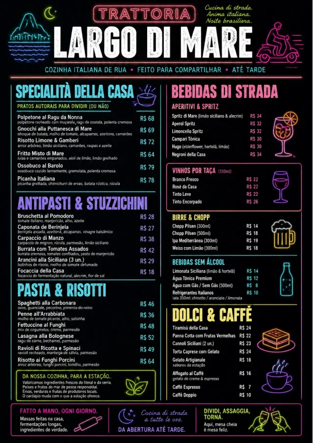 Night Market Neon italian-menu menu template preview