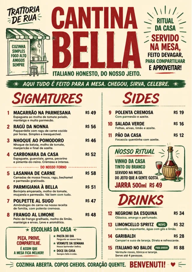 Street Stall Flyer italian-menu menu template preview