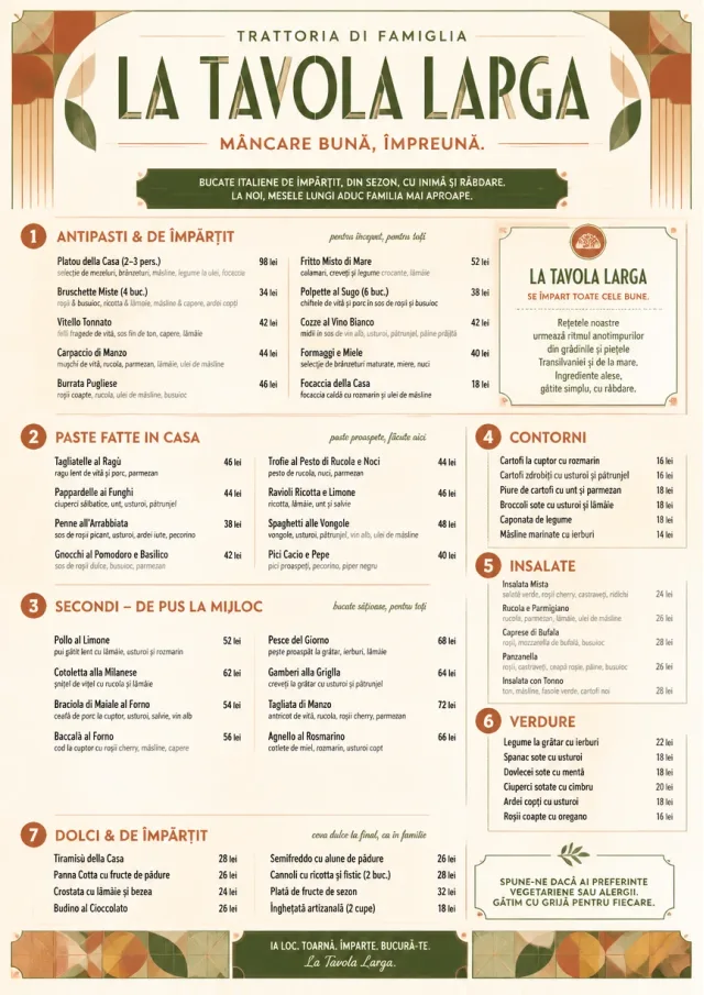 Family Style Feast italian-menu menu template preview