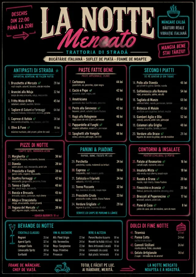Night Market Neon italian-menu menu template preview