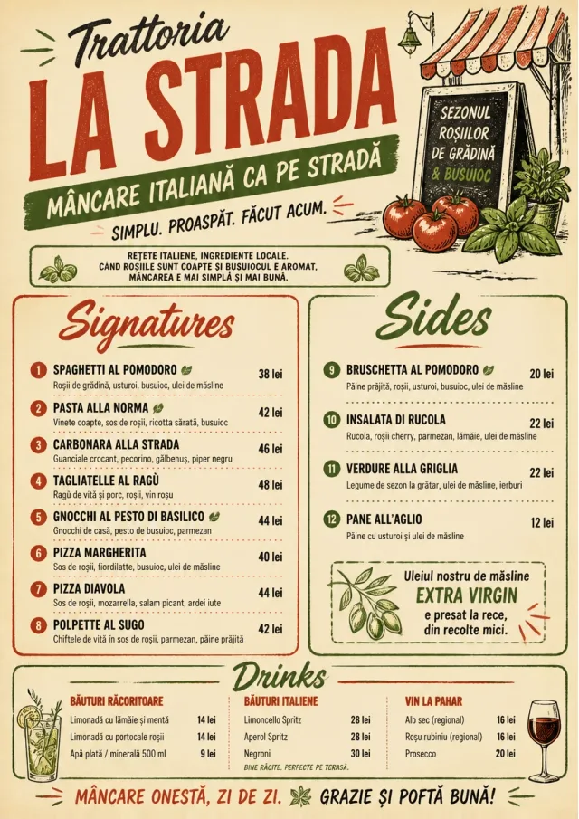 Street Stall Flyer italian-menu menu template preview