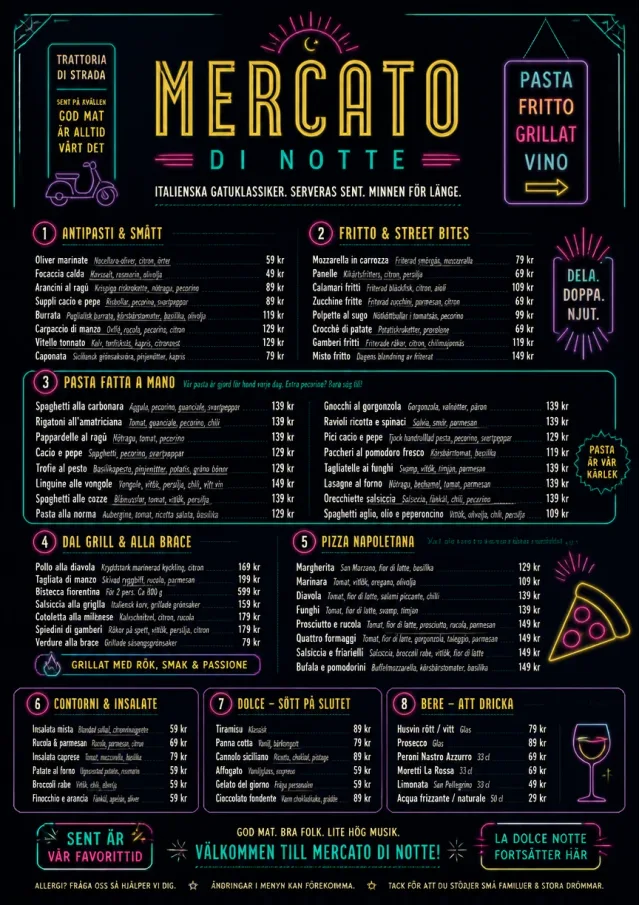 Night Market Neon italian-menu menu template preview