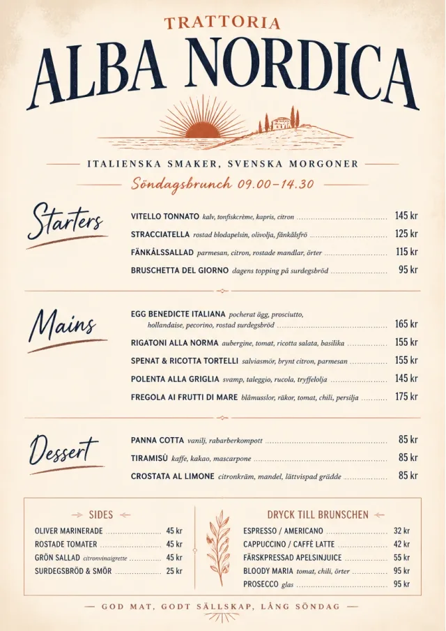 Chef Carte Brève italian-menu menu template preview
