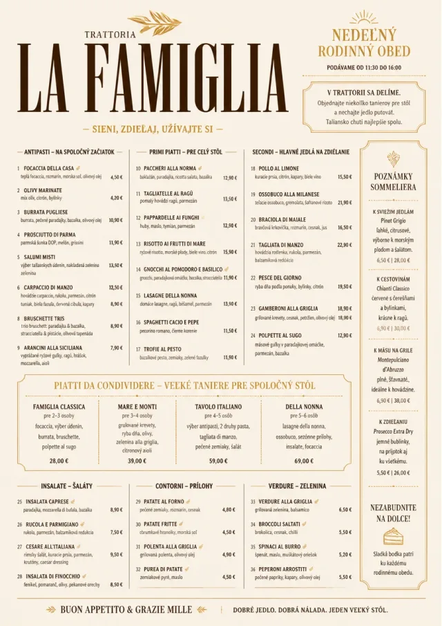 Family Style Feast italian-menu menu template preview