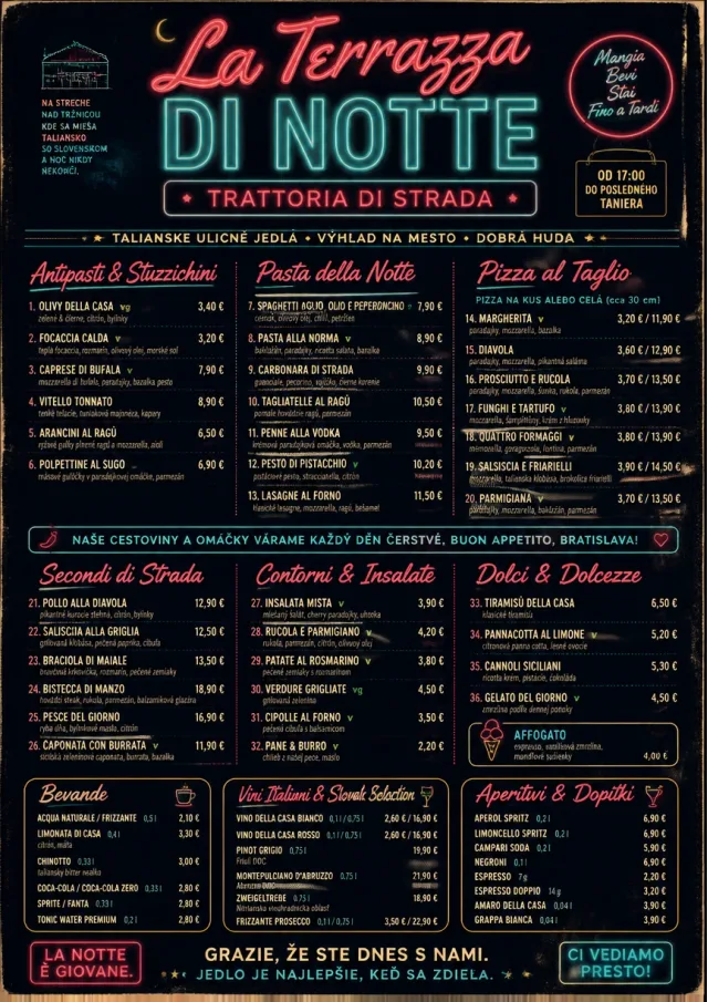Night Market Neon italian-menu menu template preview