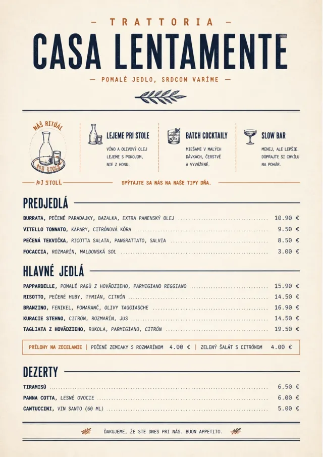 Chef Carte Brève italian-menu menu template preview