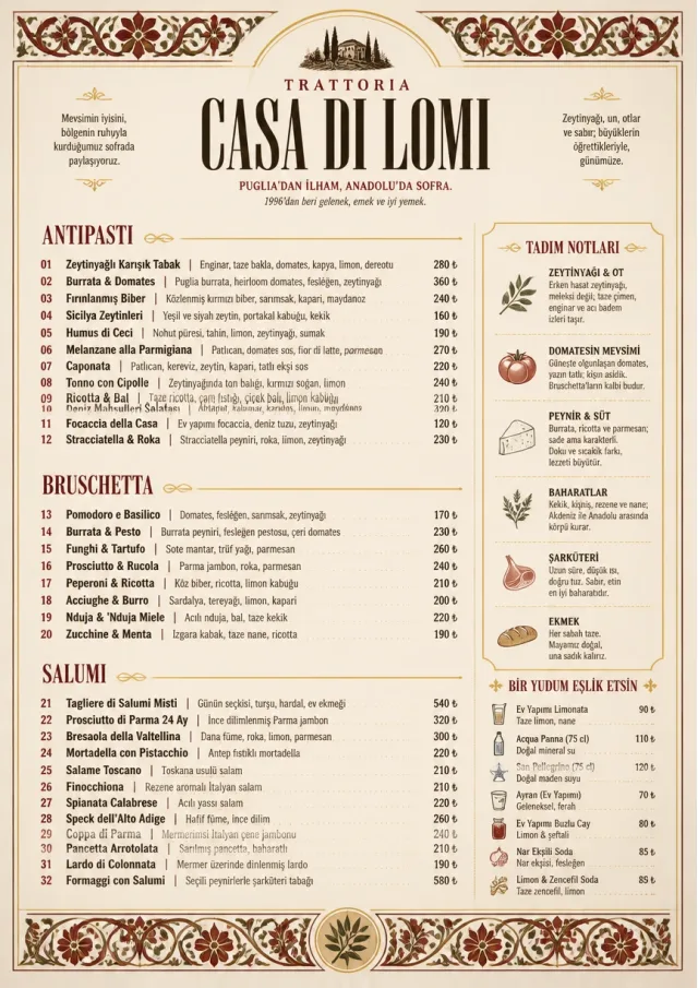 Heritage Tradition italian-menu menu template preview