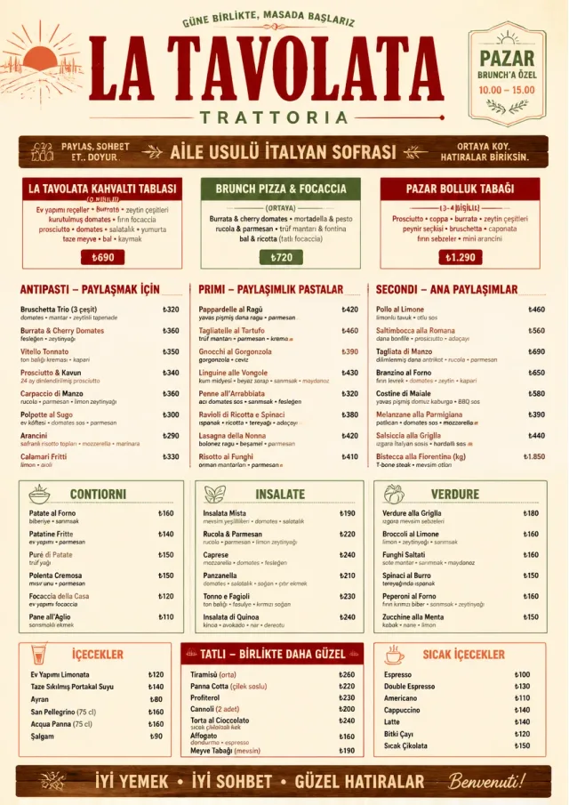 Family Style Feast italian-menu menu template preview
