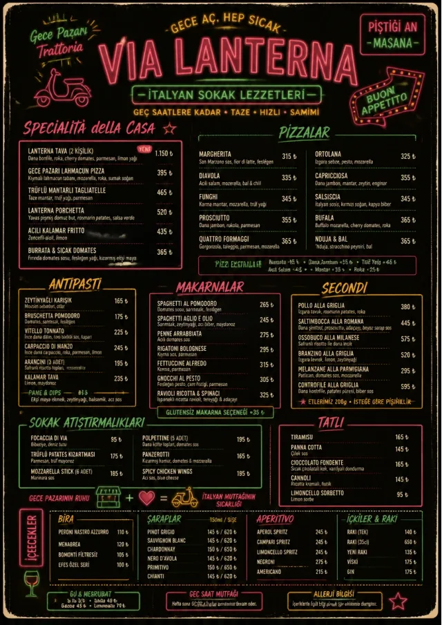 Night Market Neon italian-menu menu template preview