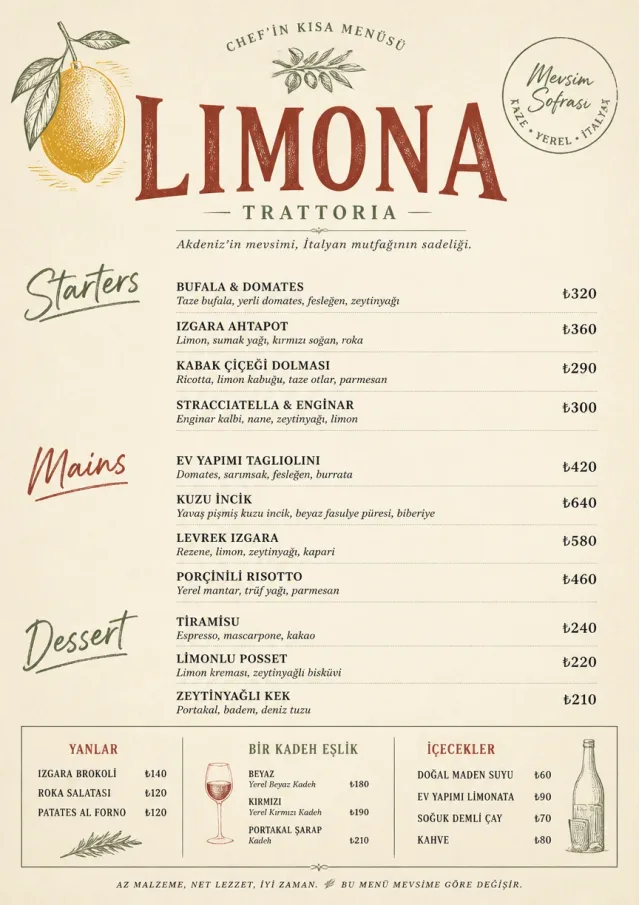 Chef Carte Brève italian-menu menu template preview