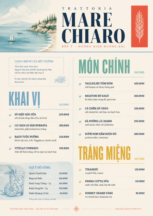 Chef Carte Brève italian-menu menu template preview