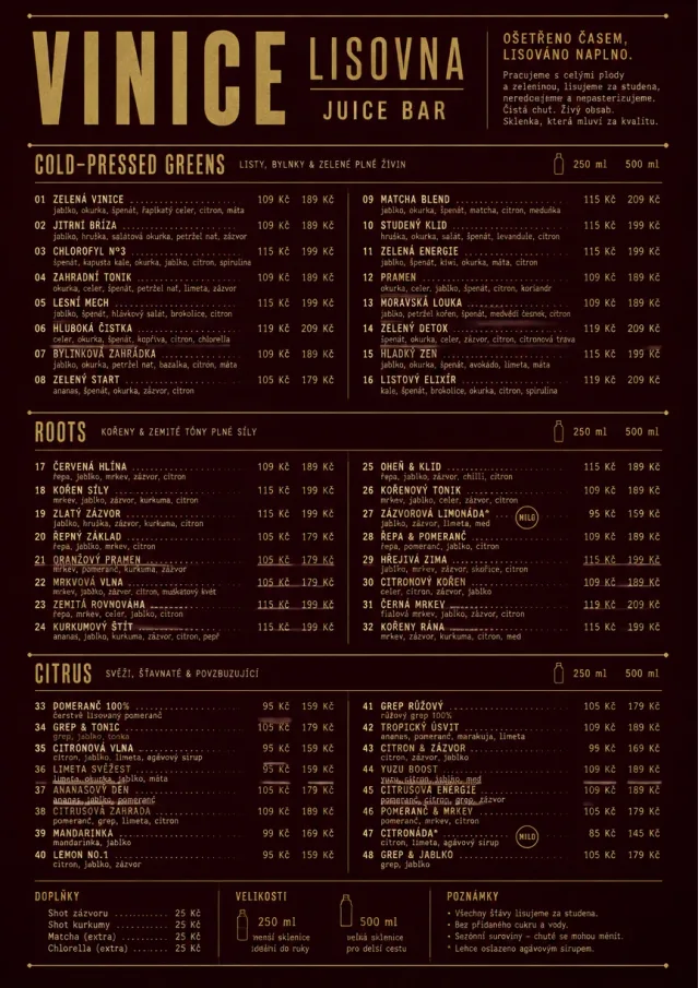 Editorial Cellar juice-menu menu template preview