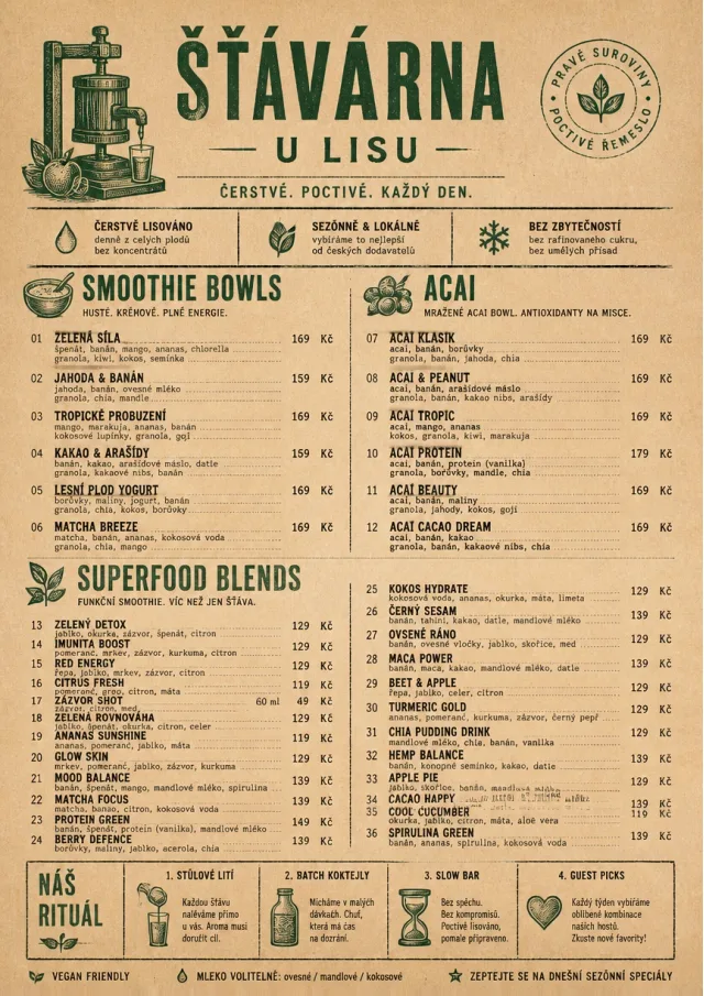 Heritage Taproom juice-menu menu template preview