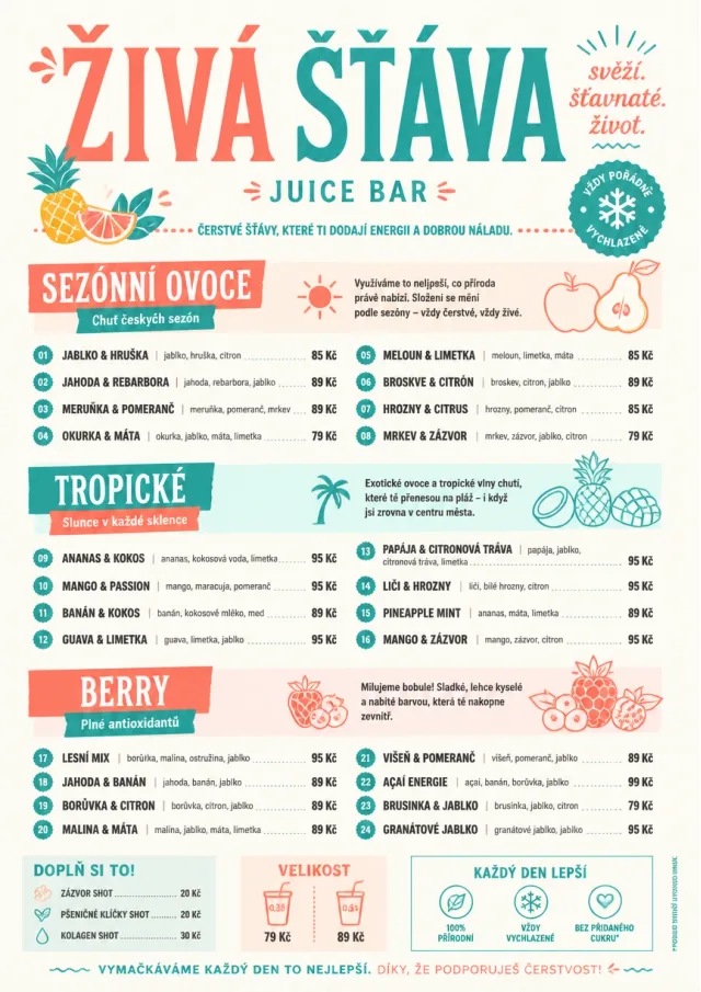 Tropical Refresh juice-menu menu template preview