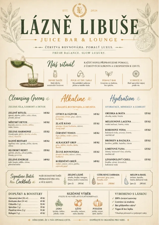 Luxury Hotel Lounge juice-menu menu template preview