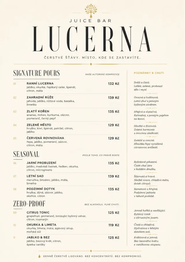 Boutique Pour Card juice-menu menu template preview