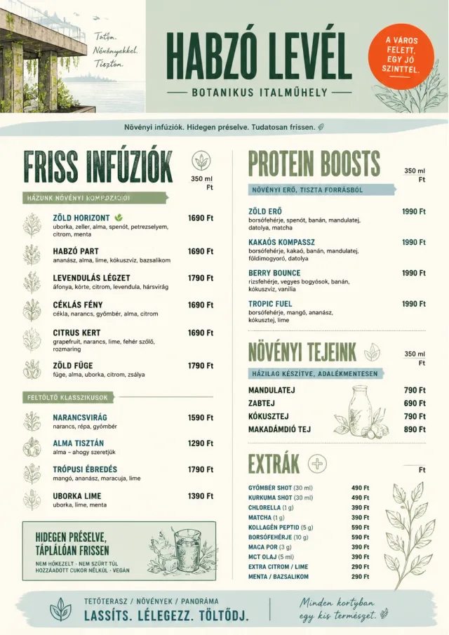 Botanical Infusion juice-menu menu template preview