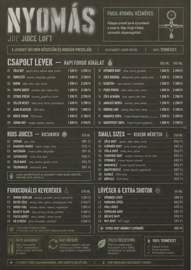 Industrial Craft juice-menu menu template preview
