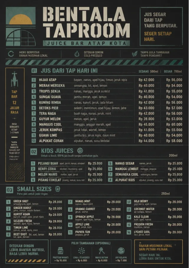 Industrial Craft juice-menu menu template preview