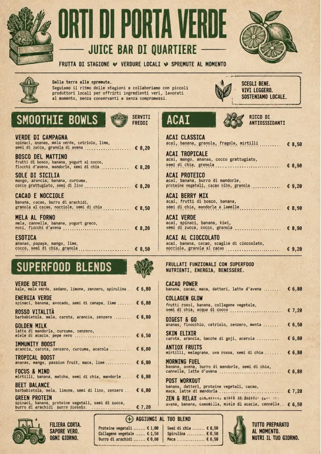 Heritage Taproom juice-menu menu template preview