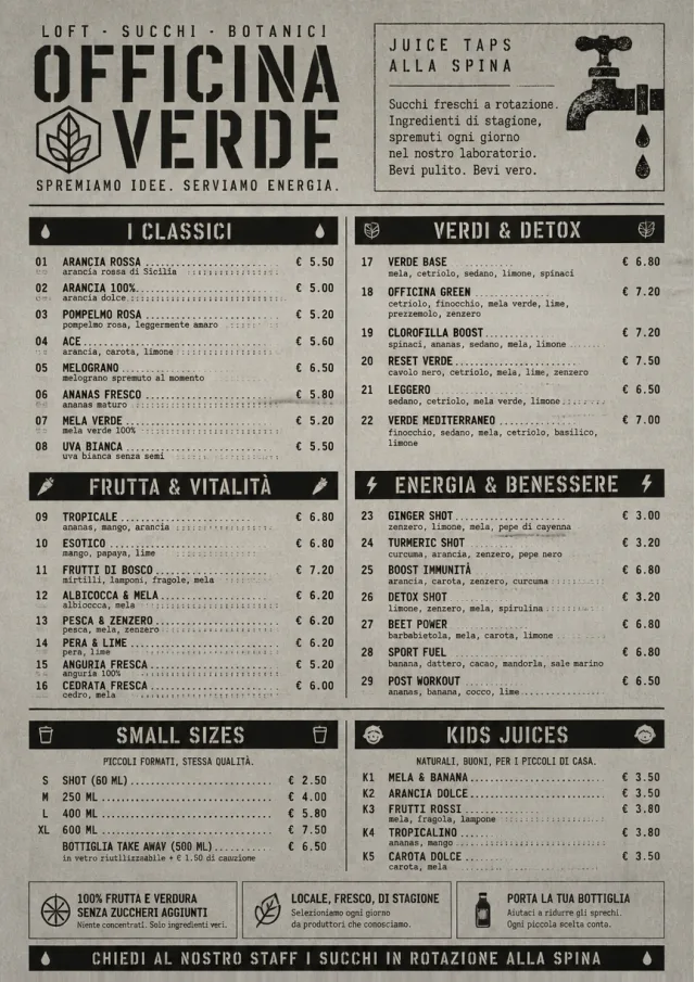 Industrial Craft juice-menu menu template preview