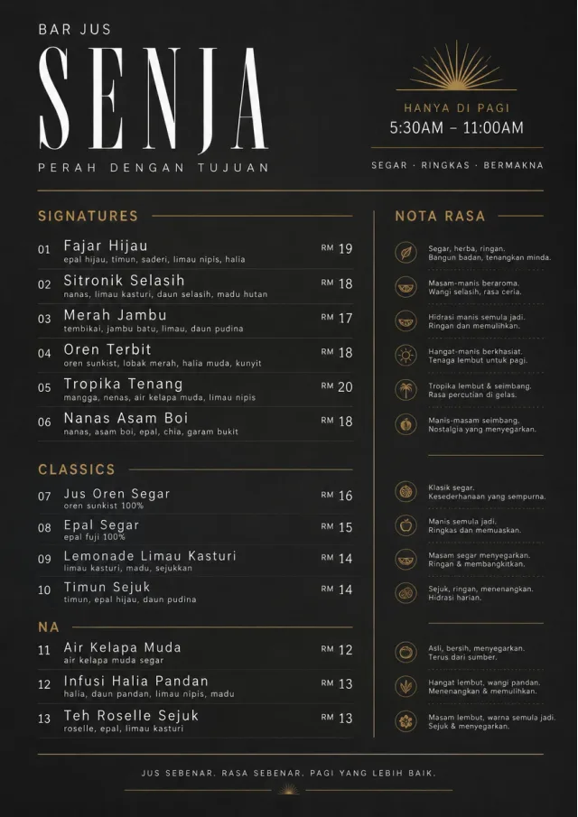 Mono Bar Minimal juice-menu menu template preview