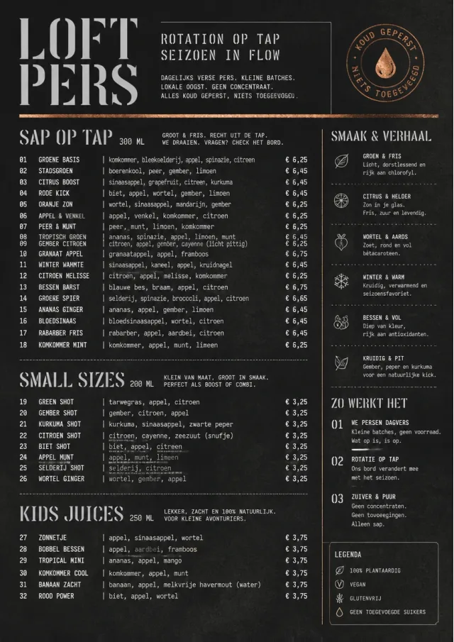 Industrial Craft juice-menu menu template preview