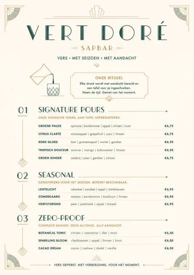 Boutique Pour Card juice-menu menu template preview