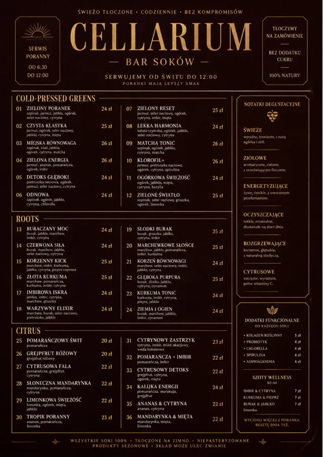 Editorial Cellar juice-menu menu template preview
