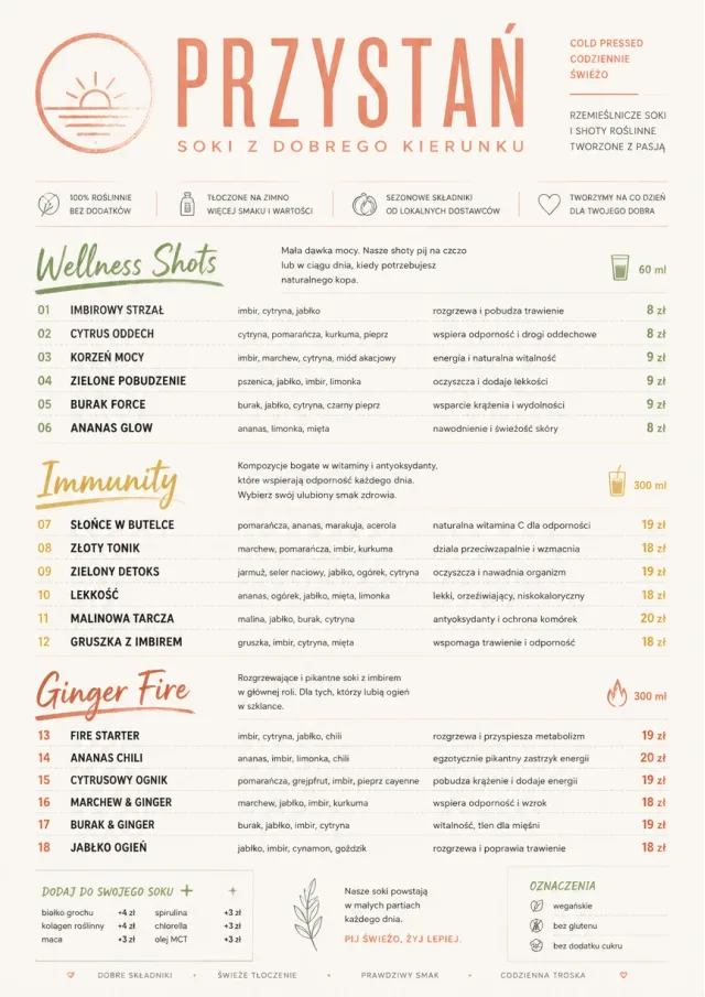 Modern Minimal Pour juice-menu menu template preview