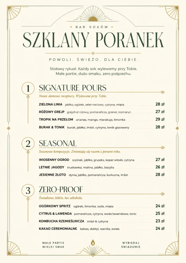 Boutique Pour Card juice-menu menu template preview