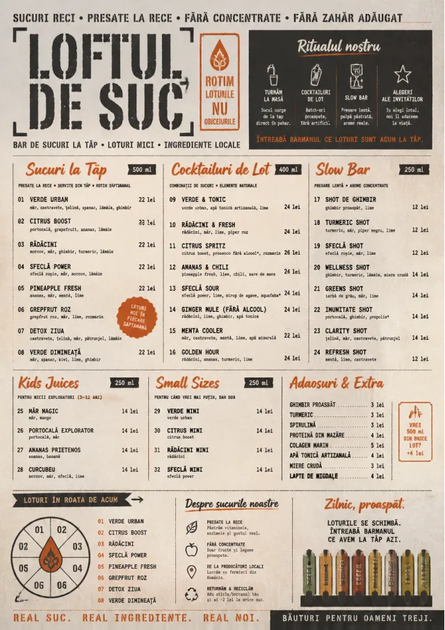 Industrial Craft juice-menu menu template preview