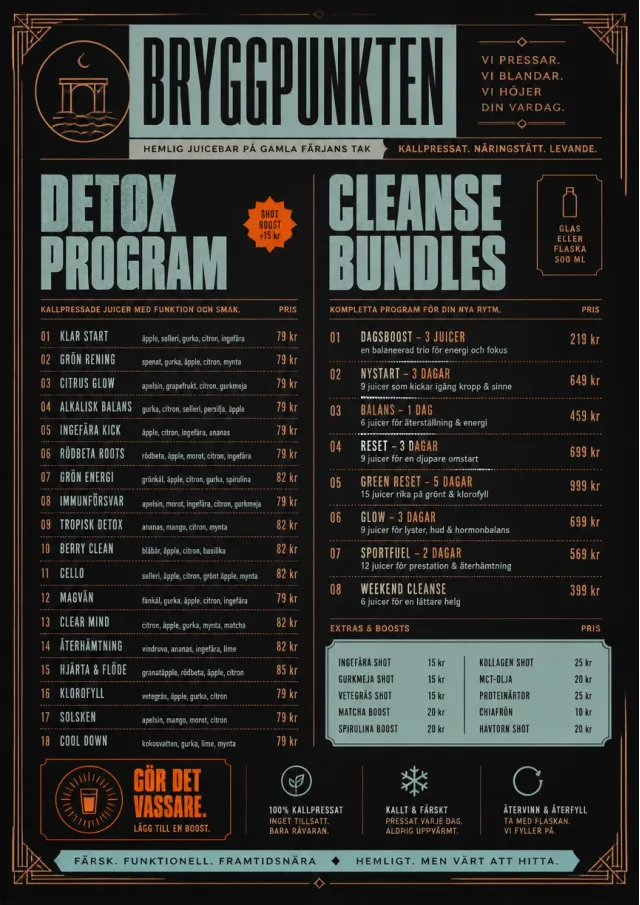 Speakeasy Spirits juice-menu menu template preview
