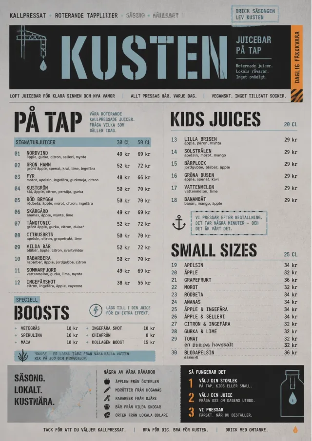 Industrial Craft juice-menu menu template preview