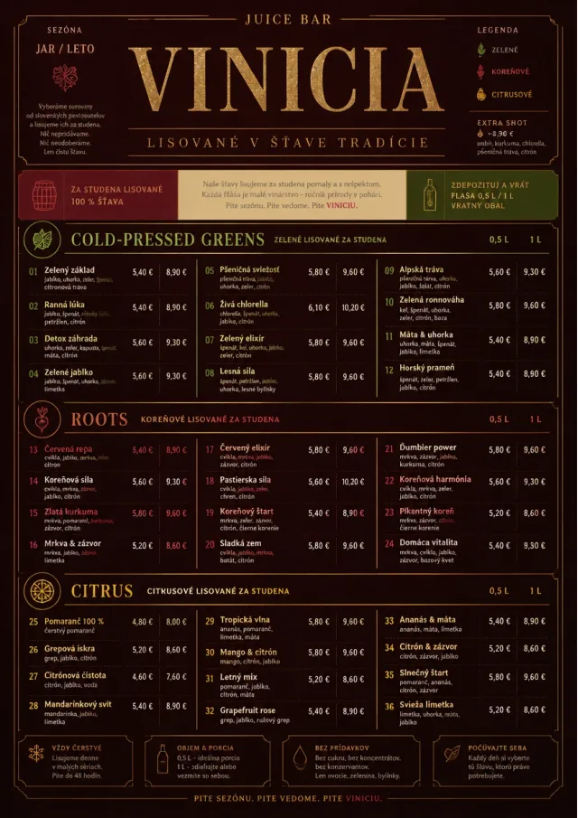 Editorial Cellar juice-menu menu template preview