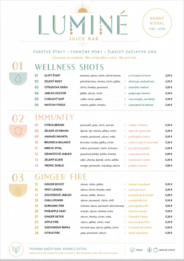 Modern Minimal Pour juice-menu menu template preview