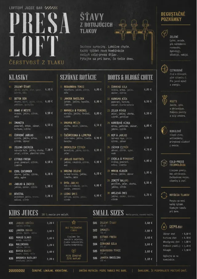 Industrial Craft juice-menu menu template preview
