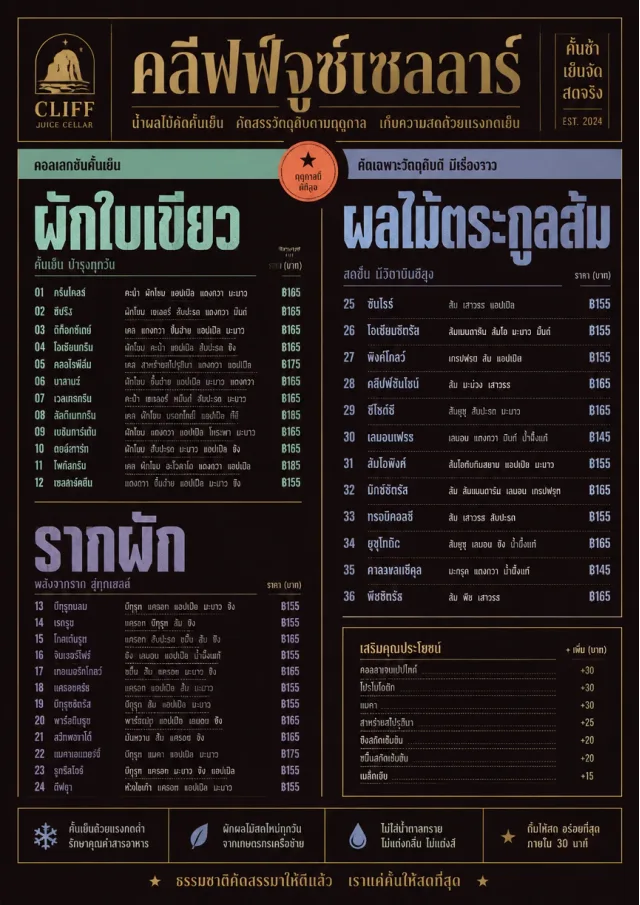 Editorial Cellar juice-menu menu template preview