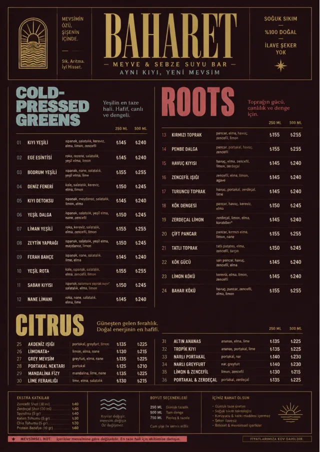 Editorial Cellar juice-menu menu template preview