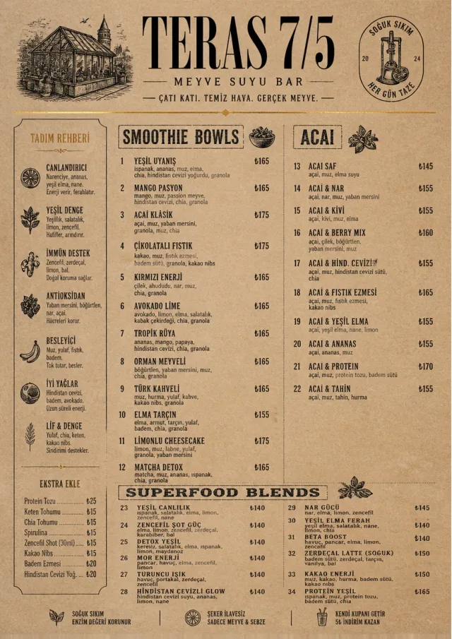 Heritage Taproom juice-menu menu template preview