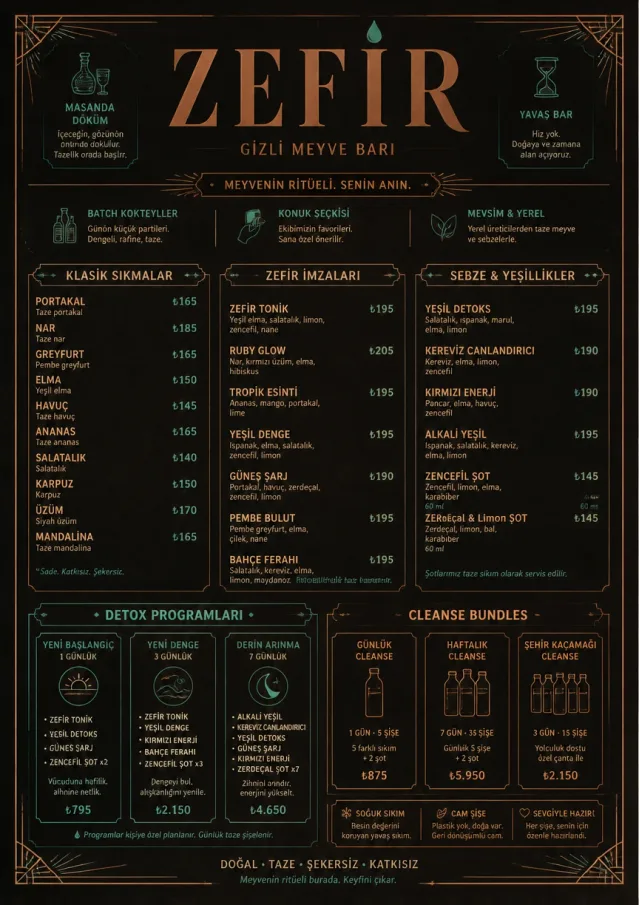 Speakeasy Spirits juice-menu menu template preview