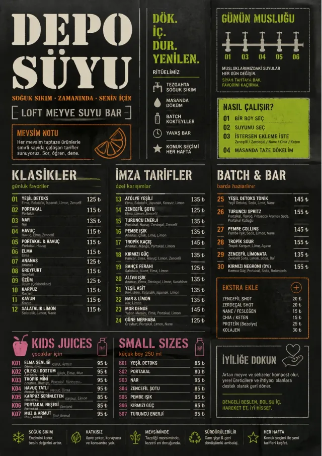 Industrial Craft juice-menu menu template preview