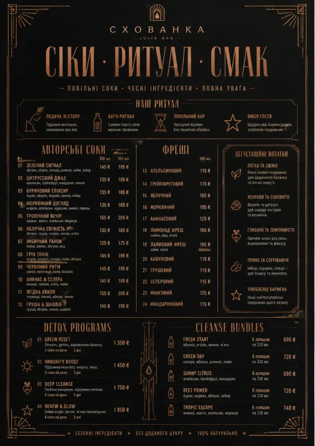 Speakeasy Spirits juice-menu menu template preview