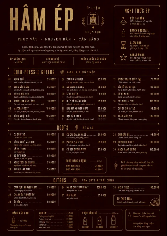 Editorial Cellar juice-menu menu template preview