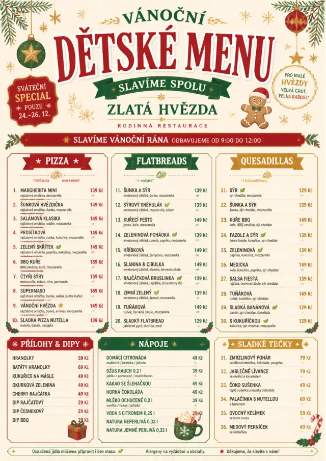 Holiday Festive kids-menu menu template preview